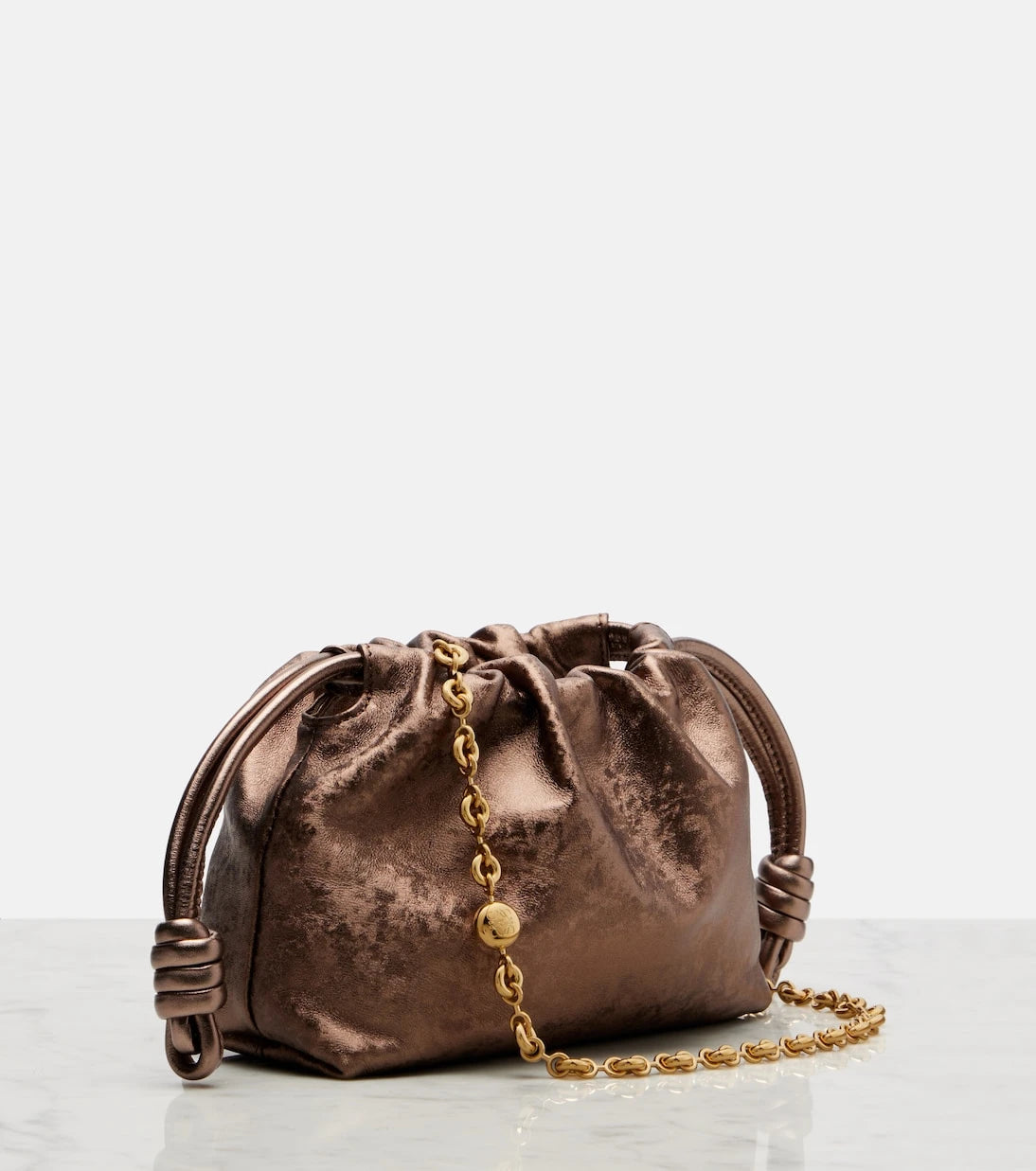 Loewe - Flamenco Mini metallic leather clutch