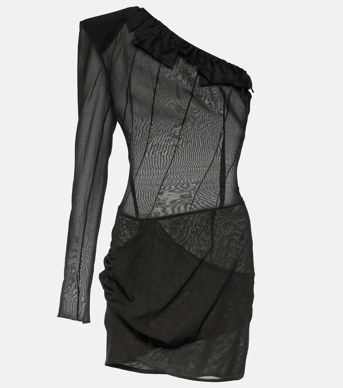 The Mannei - Sofia one-shoulder silk-blend minidress