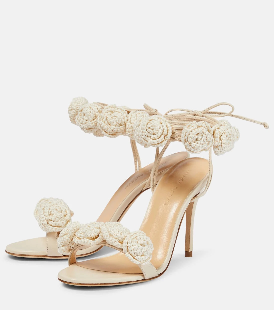 Magda Butrym - Floral crochet and leather sandals