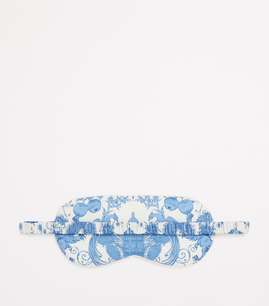 Blue Cotton Menagerie Print Sleep Mask