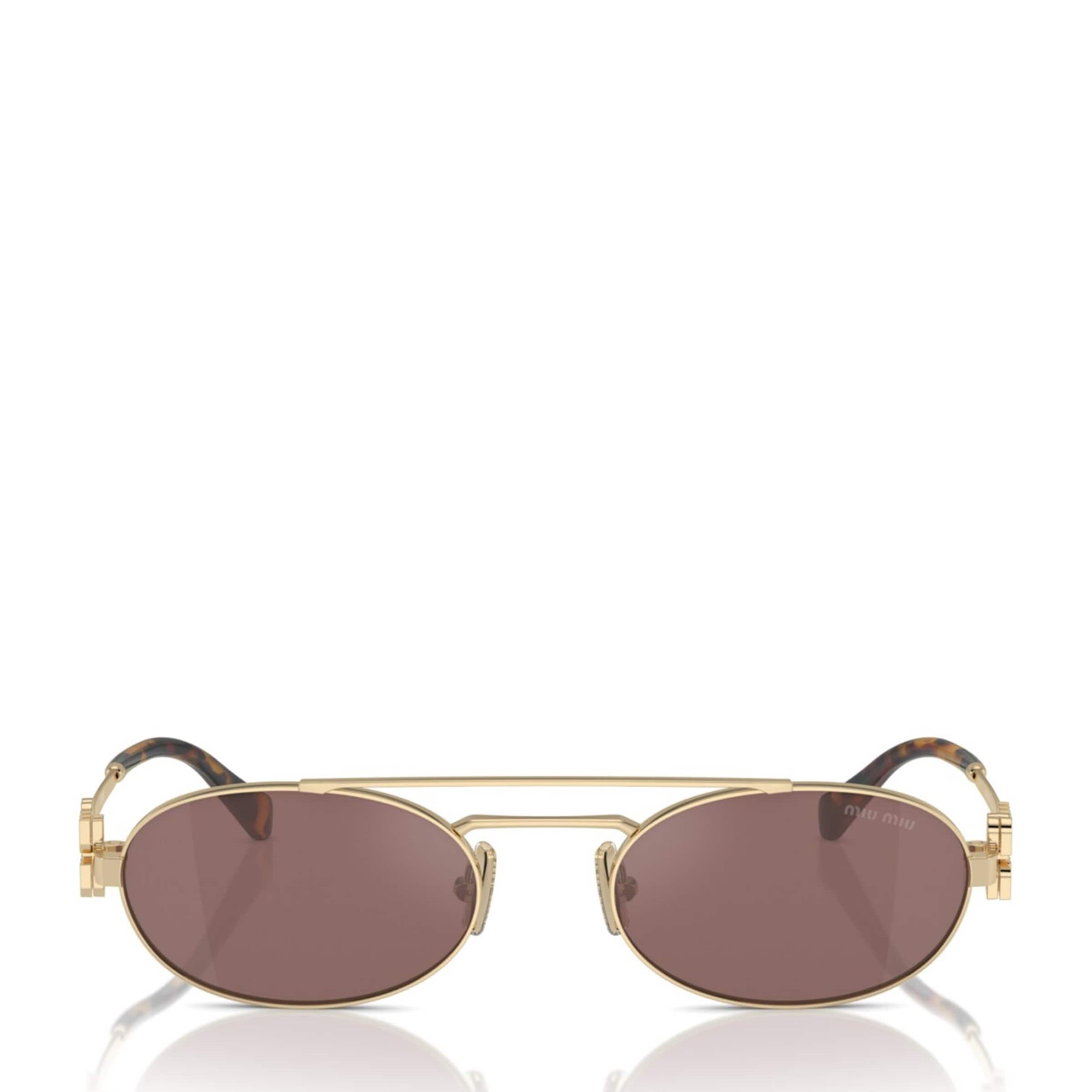 Gold Metal Oval Sunglasses