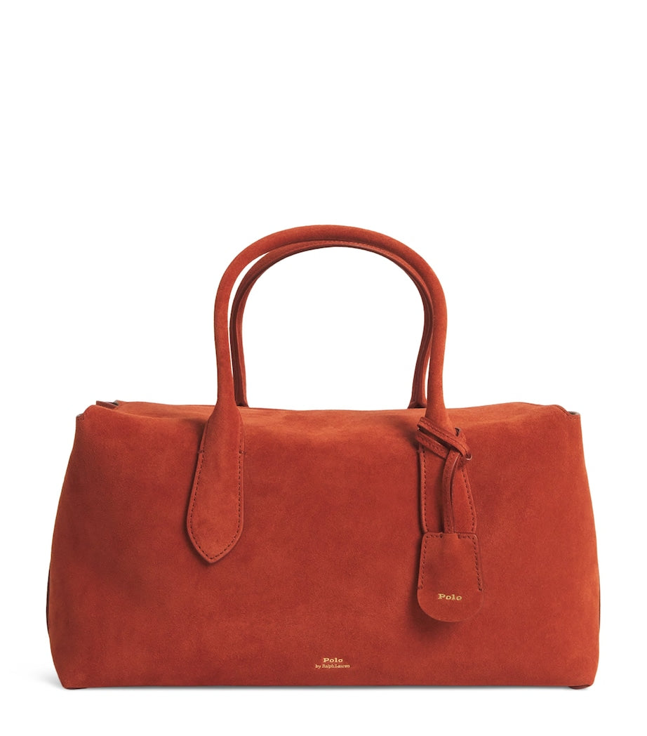Brown Medium Suede Bellport Top-Handle Bag