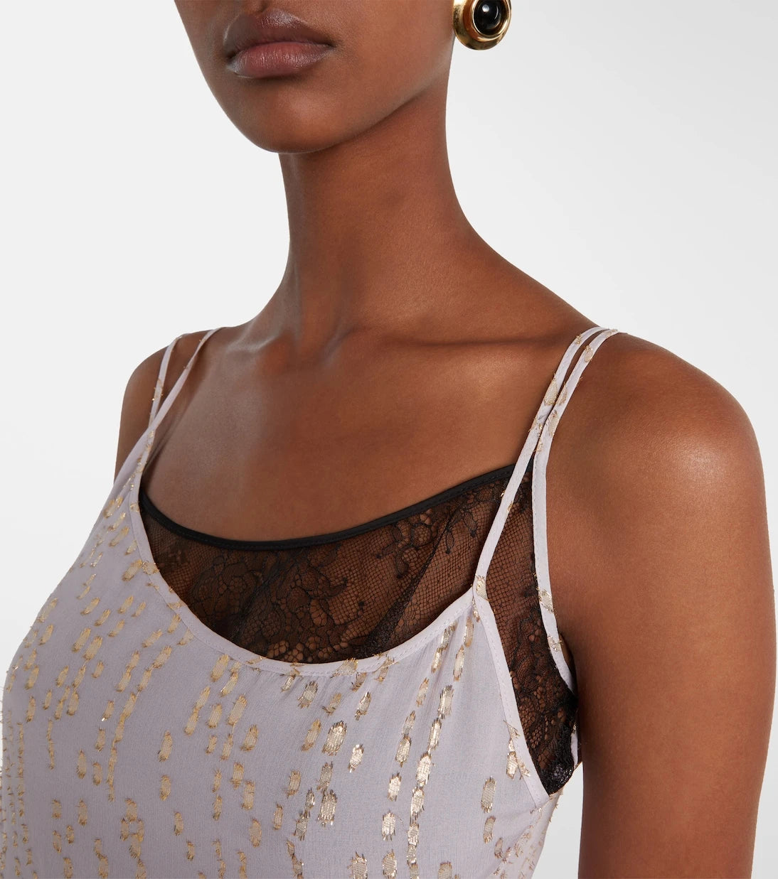 Jacques Wei - Printed ruffled asymmetric silk-blend top