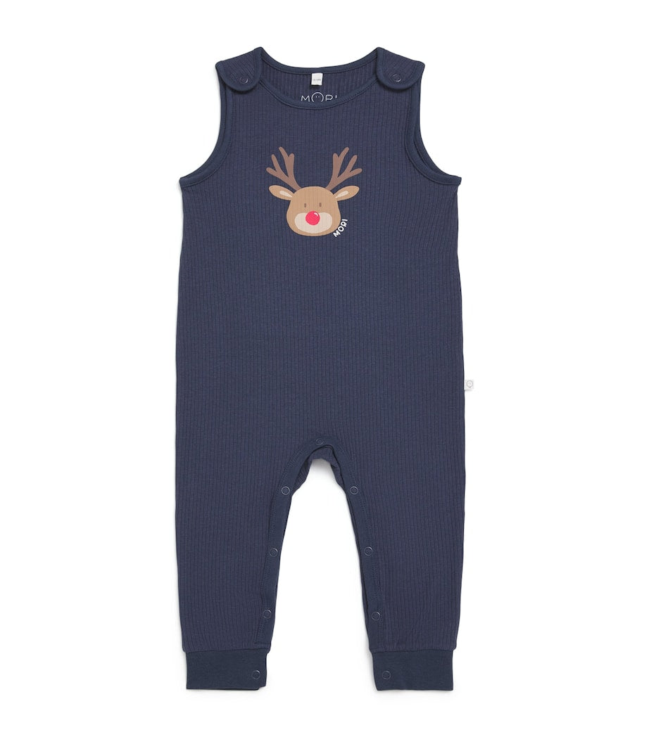 Bamboo-Blend Reindeer Playsuit (3-24 Months)