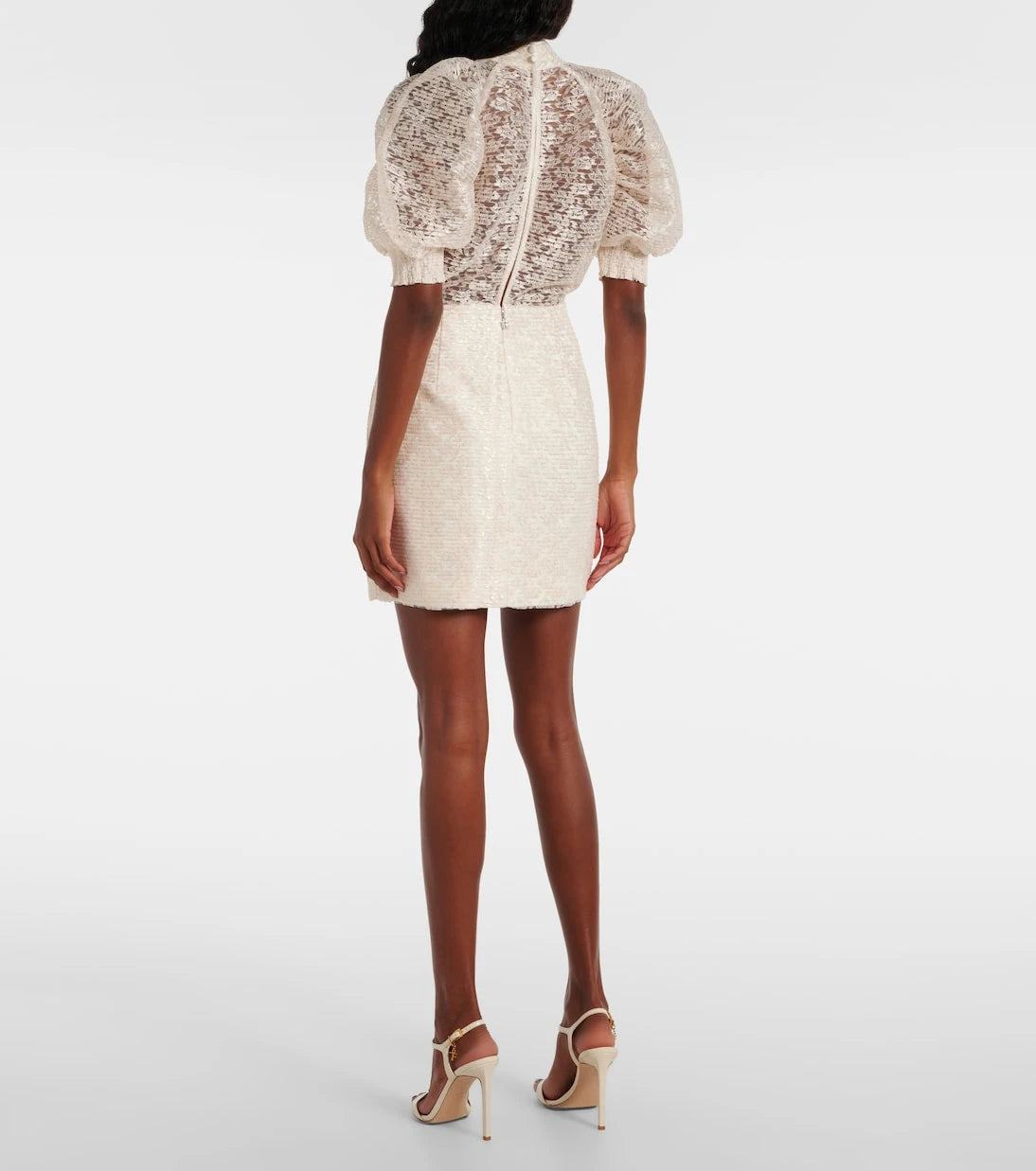 Rotate - Bridal pleated lace minidress