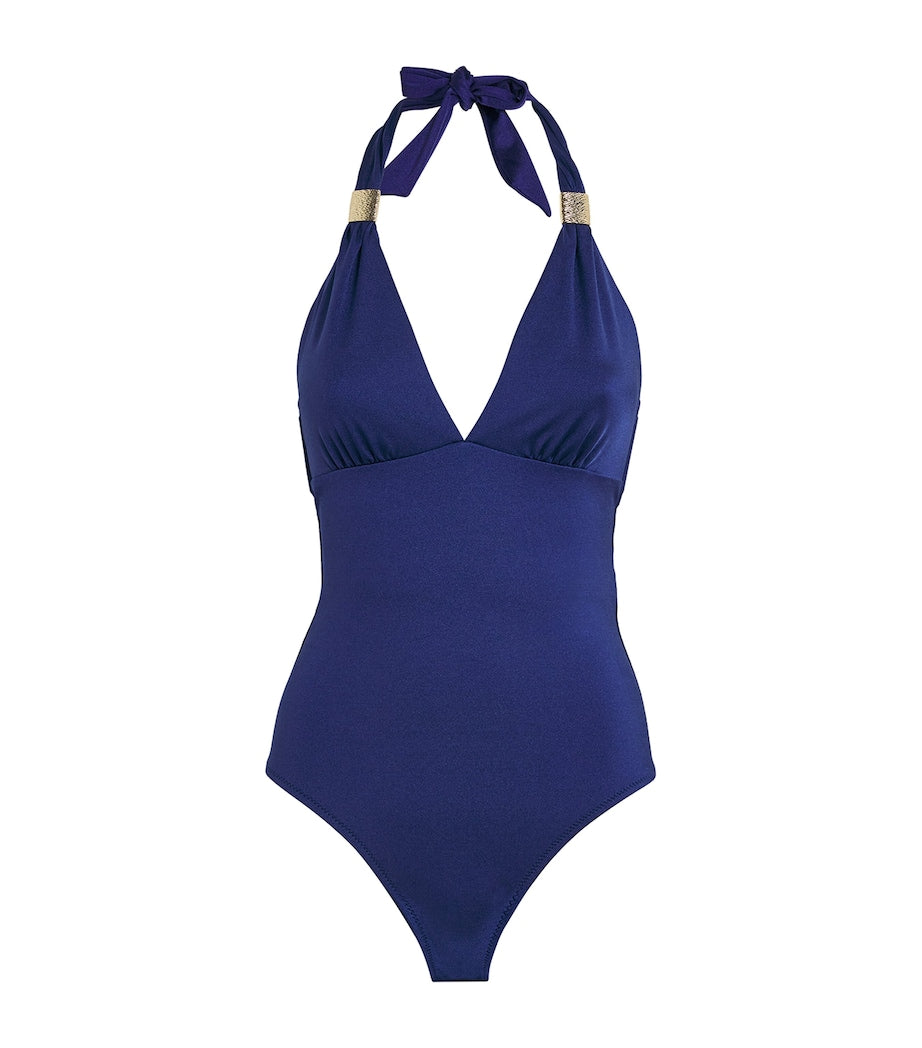 Heidi Klein Navy Slider Halterneck Beau Soleil Swimsuit