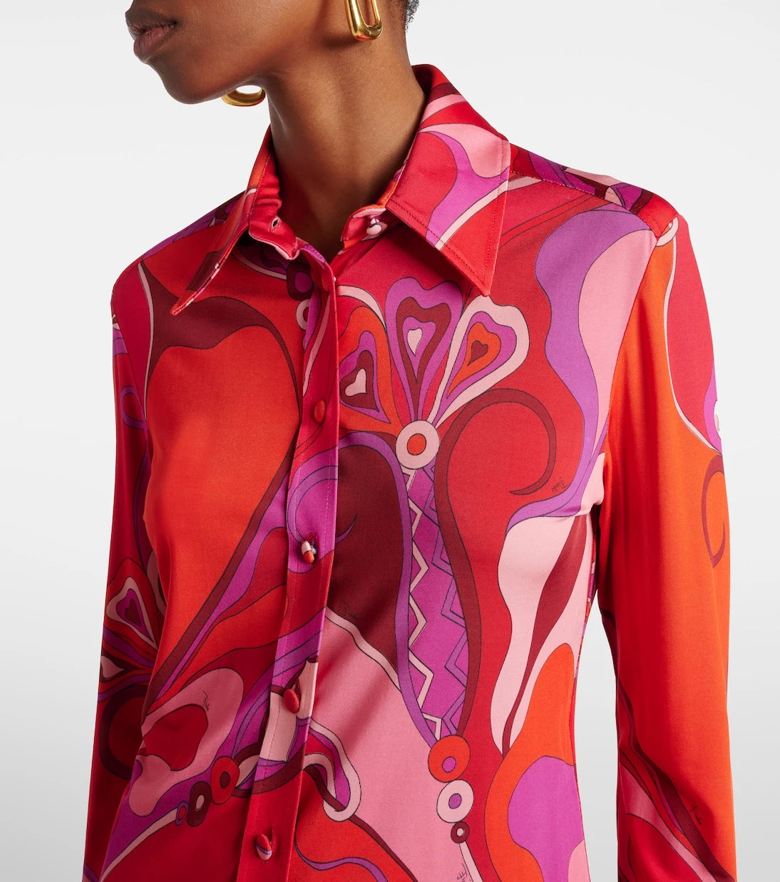Pucci - Orchidee satin jersey shirt