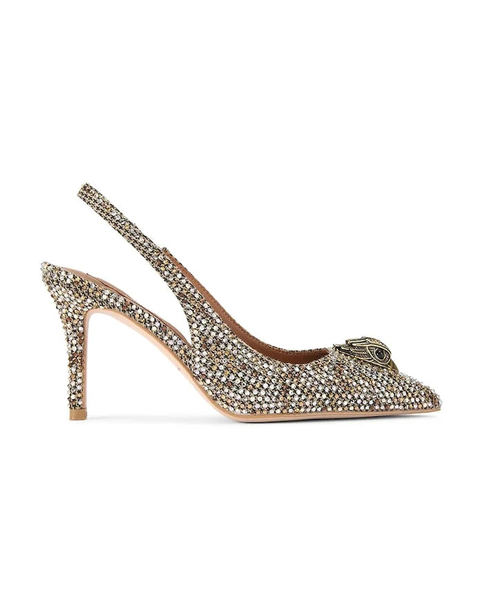Kurt Geiger London Belgravia High Sling Beige Comb Topuklu Ayakkabı