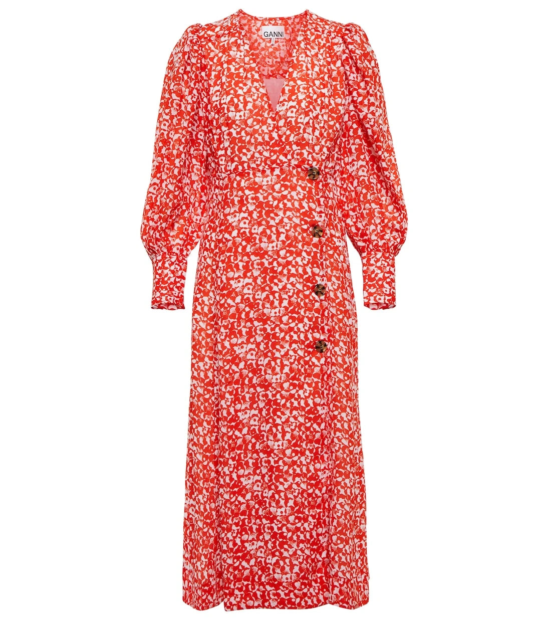 Ganni - Floral crêpe midi dress