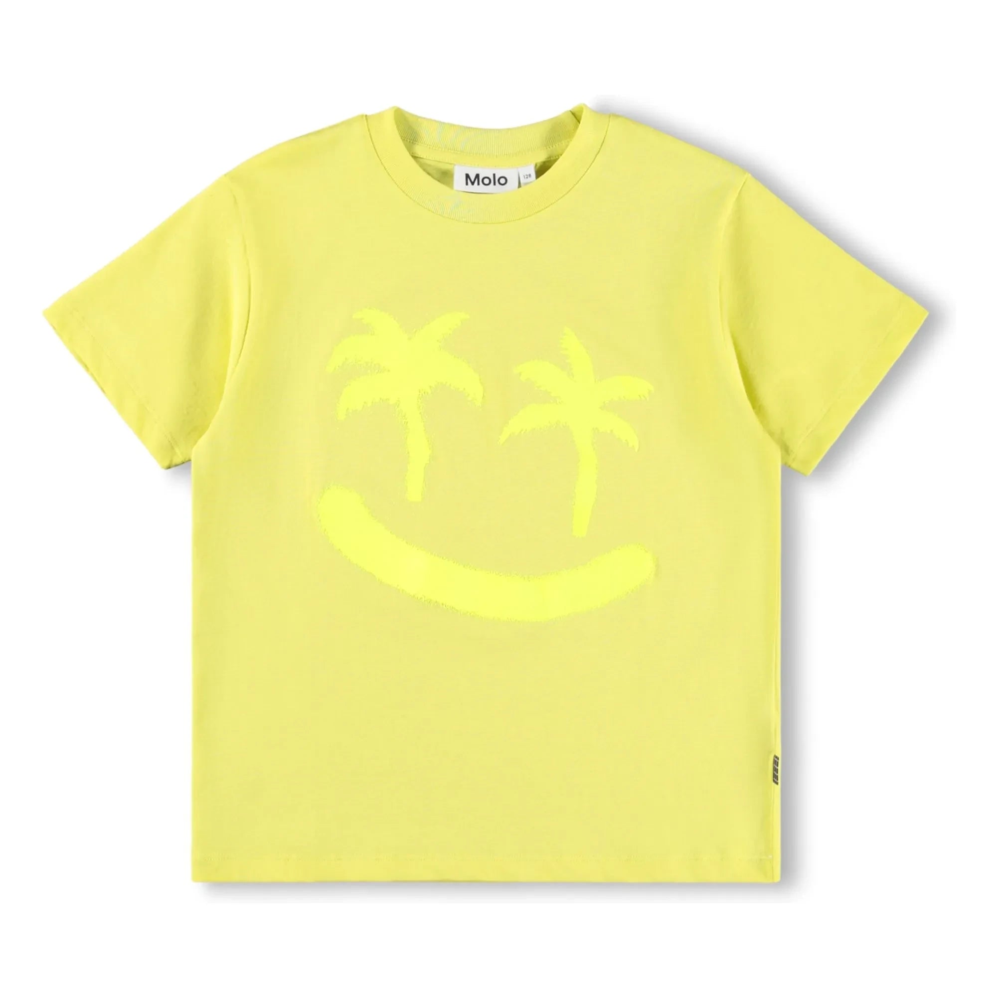 Molo - Riley Palm Smile Organic Cotton T-shirt | Yellow