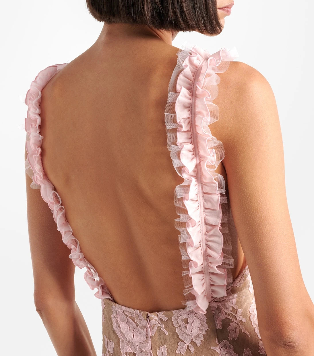 Alessandra Rich - Ruffled cotton-blend lace maxi dress