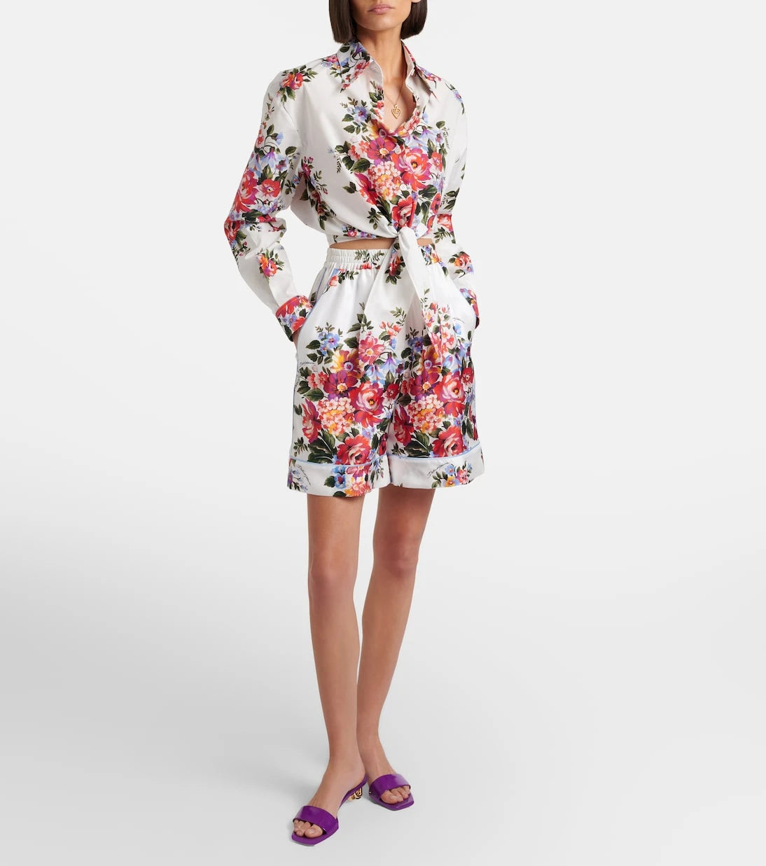Dolce&Gabbana - Floral cropped cotton shirt