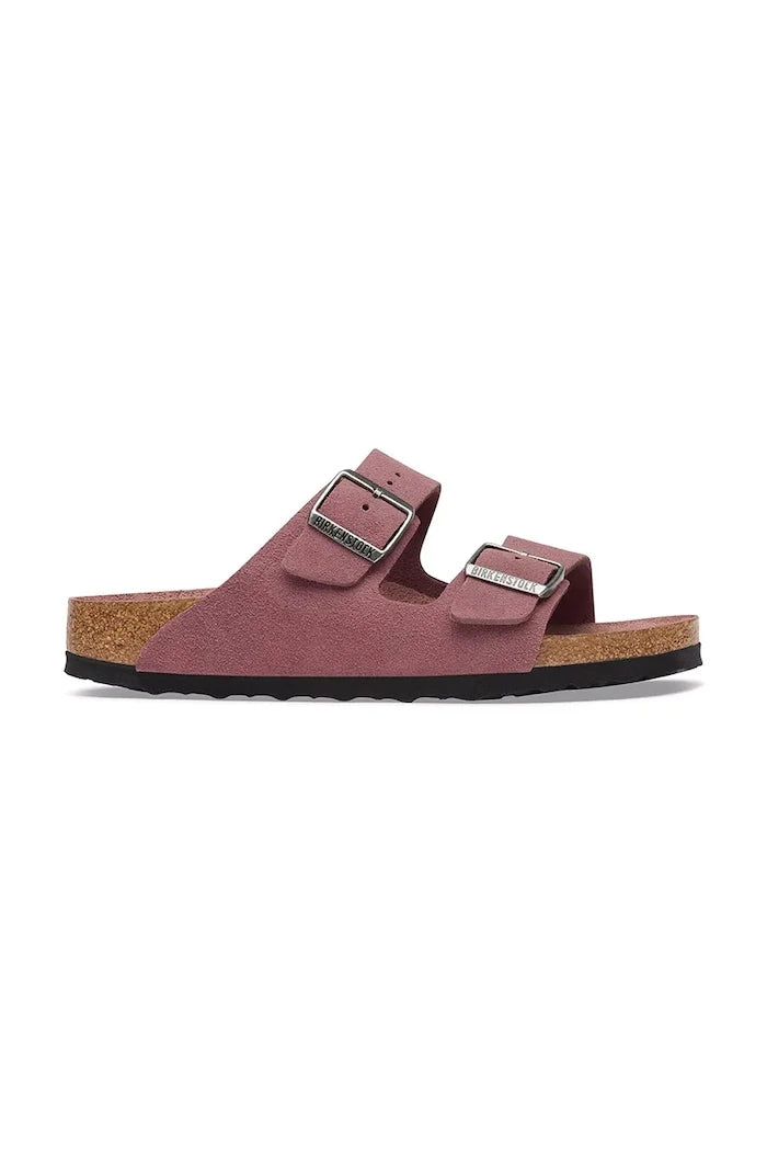 Birkenstock чехли от велур Arizona Soft Footbed Suede Leather