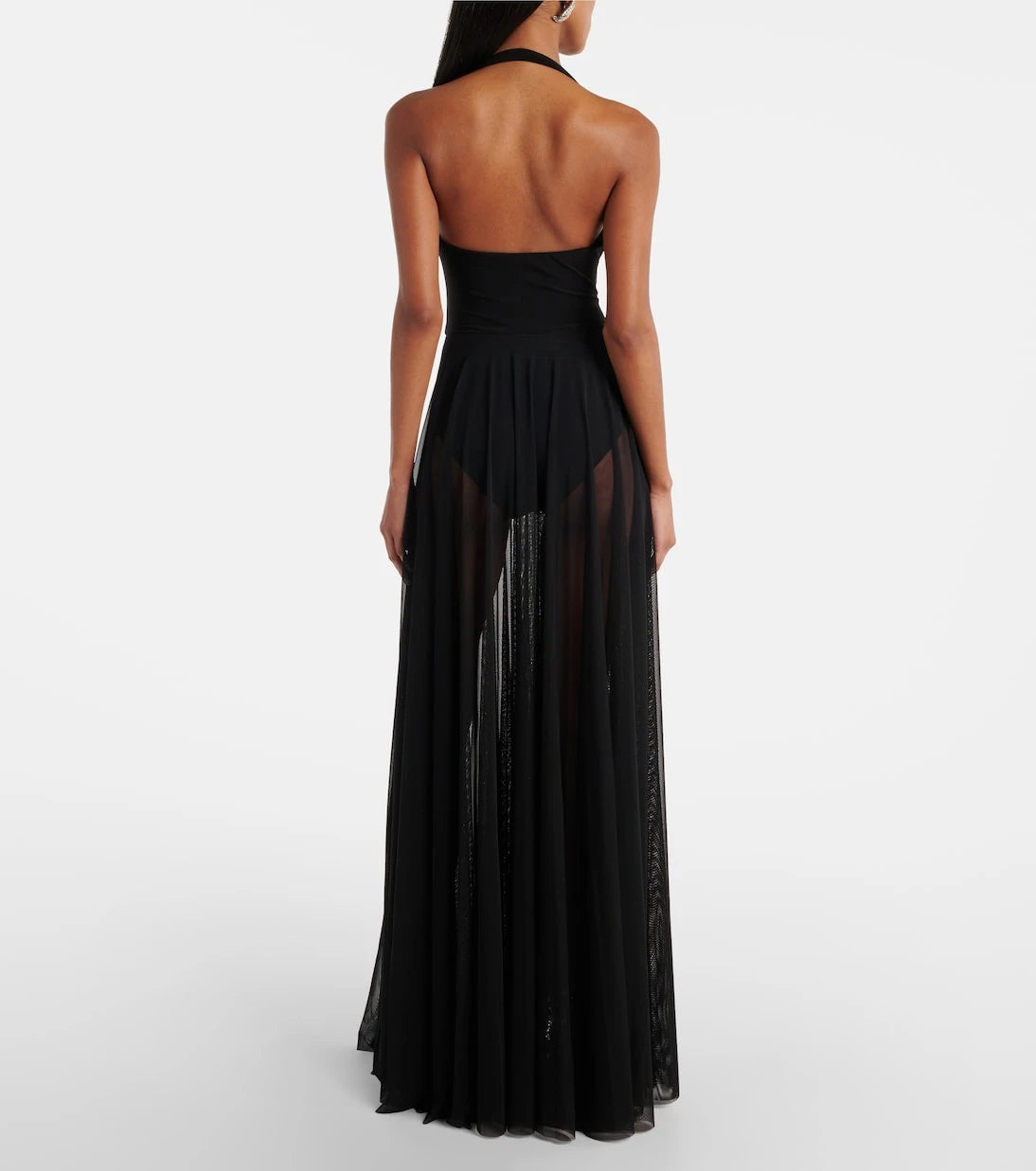 Norma Kamali - Cayla draped mesh maxi dress