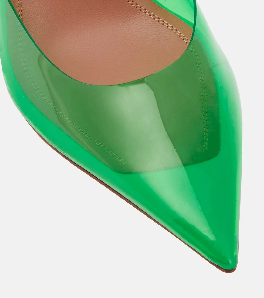Amina Muaddi - Holli Glass PVC slingback pumps