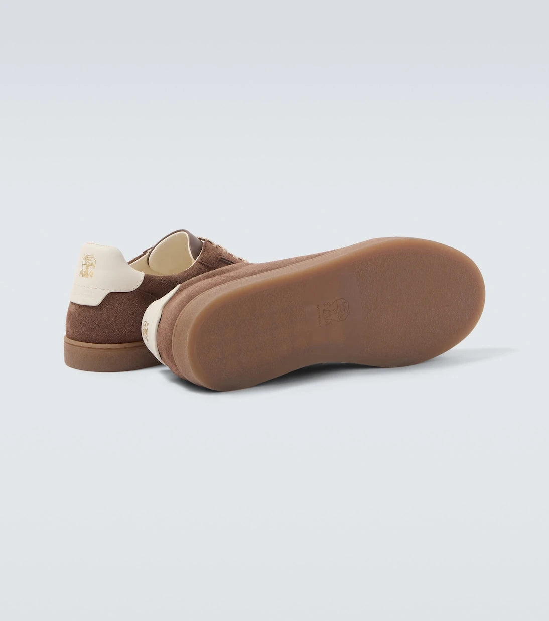 Brunello Cucinelli - Leather-trimmed suede sneakers