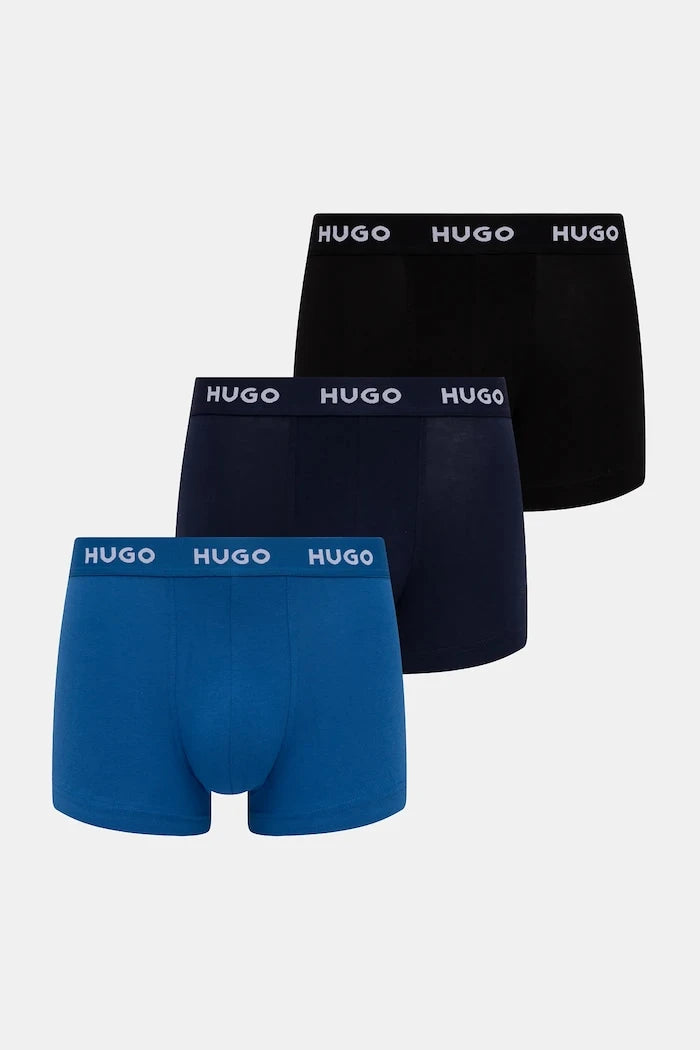 HUGO Erkek Pamuk Elastan Boxer TRUNK TRIPLET PACK 3'lü