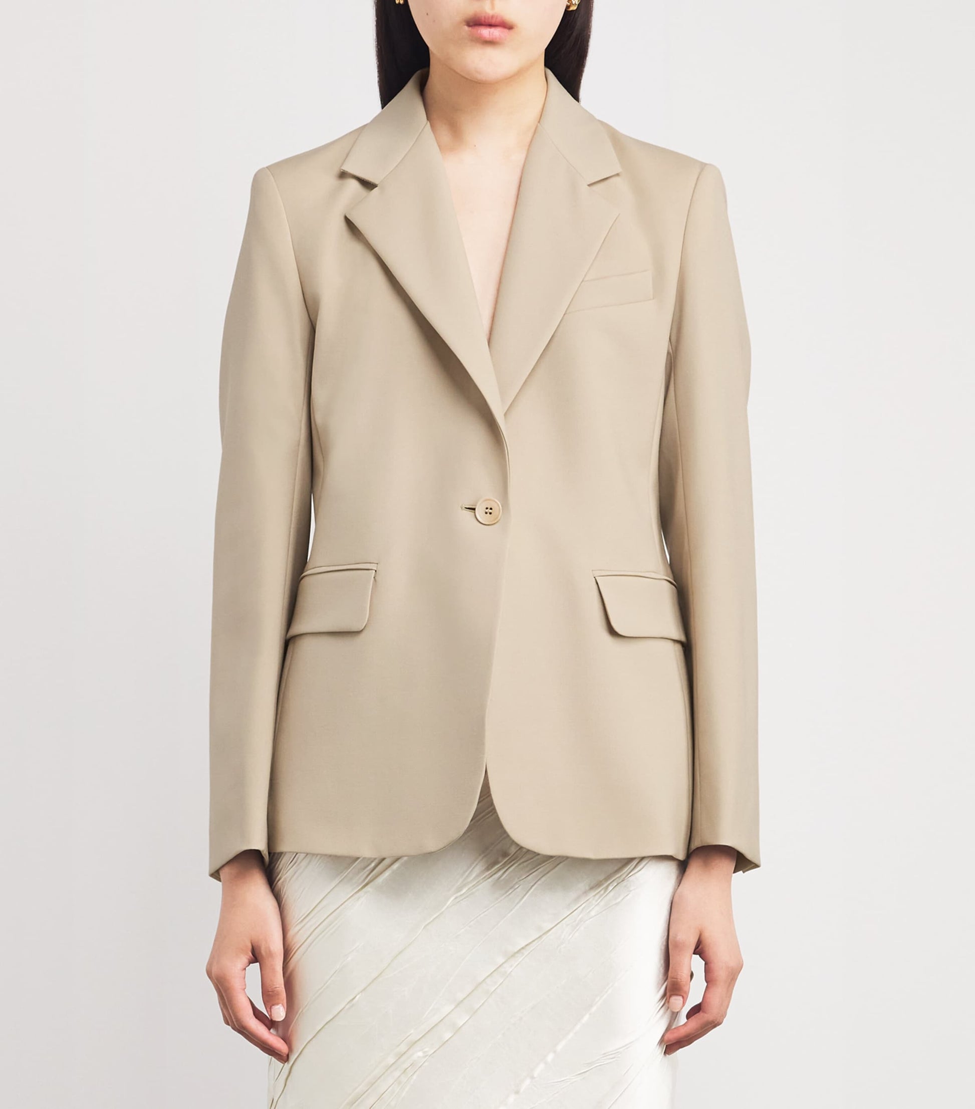 Weekend Max Mara Beige Virgin Wool Blazer