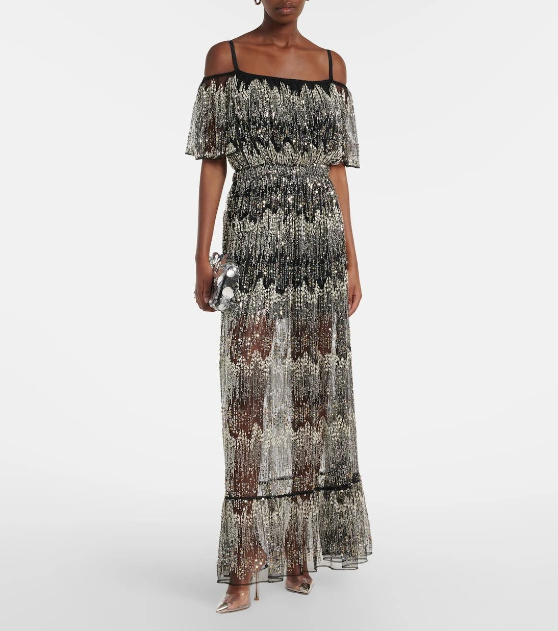 Rabanne - Embellished off-shoulder gown