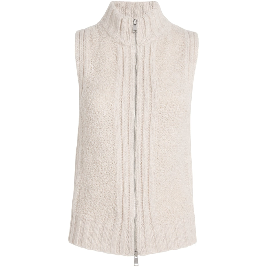 ME+EM Beige Teddy Bouclé Gilet