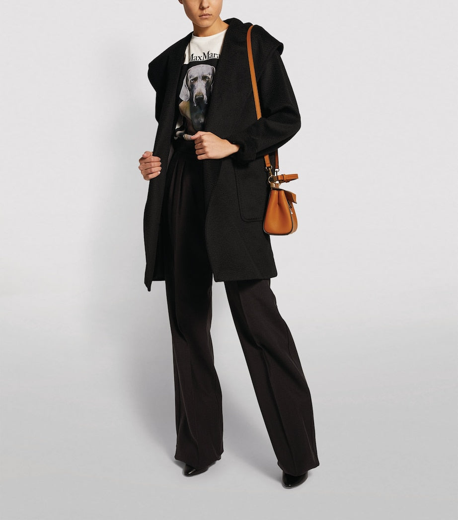 Max Mara Black Rialto Hooded Coat