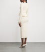 Self-Portrait Ivory Knitted Embellished Midi Dress