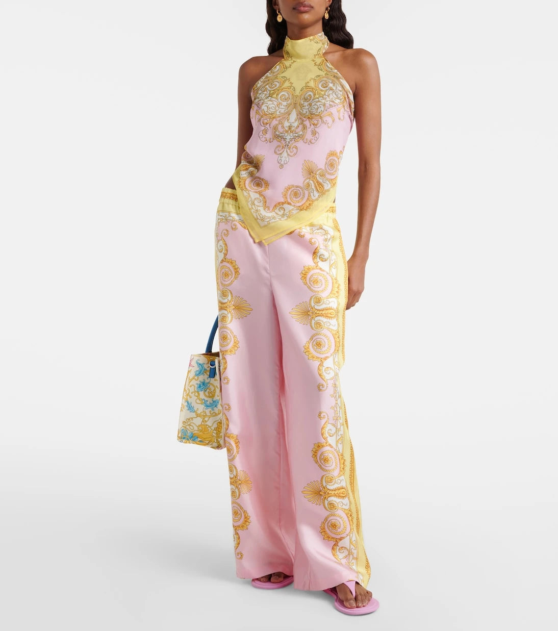 Versace - Printed georgette top