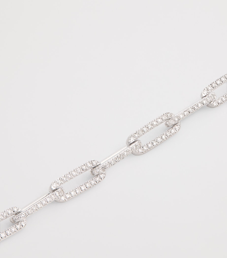 White Gold and Diamond Pavé Link Bracelet