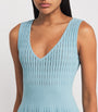 VALENTI Blue Textured Knitted Mini Dress