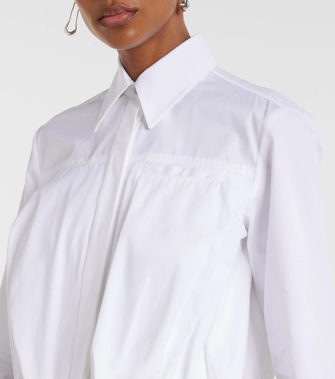 Sportmax - Zemira cropped cotton poplin shirt