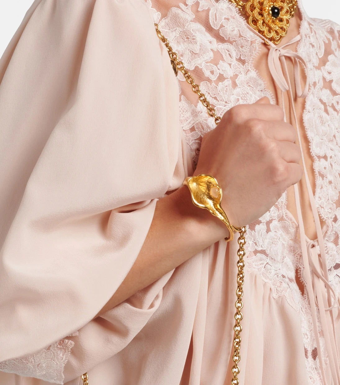Chloé - Chloé Flower Soul embellished cuff bracelet
