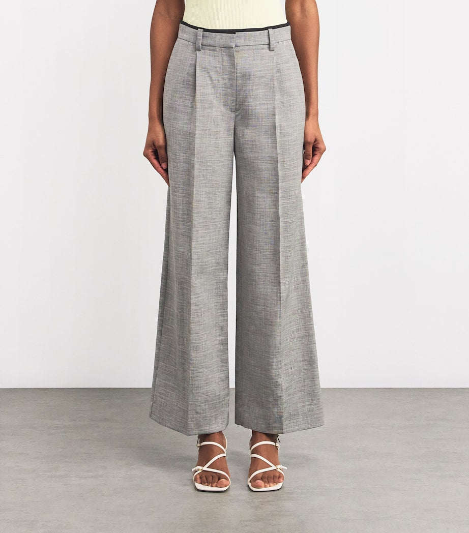 Maje Black Wide-Leg Tailored Trousers