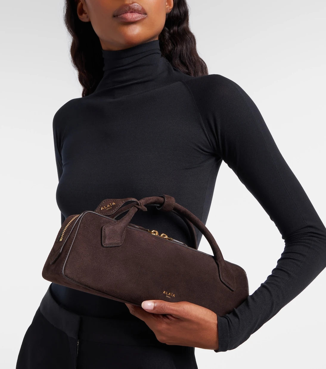 Alaïa - Le Teckel Small suede top-handle bag