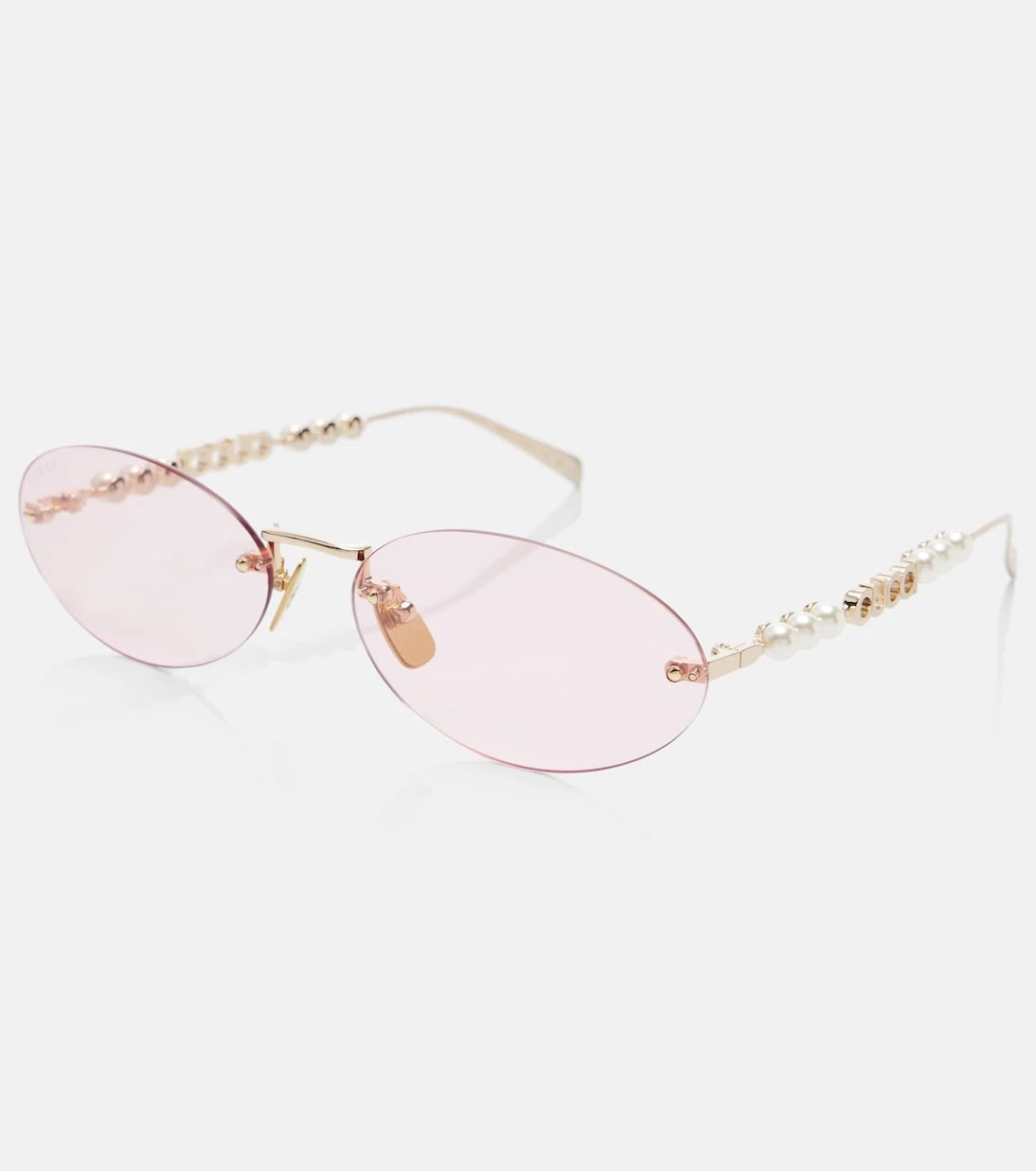 Gucci - Logolu, oval güneş gözlüğü