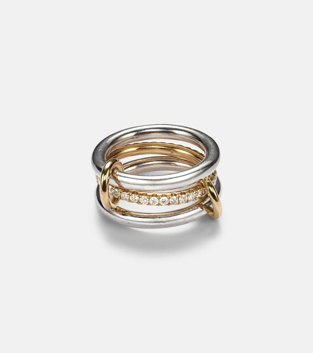 Spinelli Kilcollin - Libra sterling silver and 18kt gold ring with diamonds