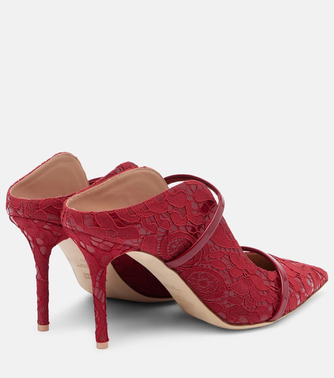 Malone Souliers - Maureen 85 leather-trimmed lace mules