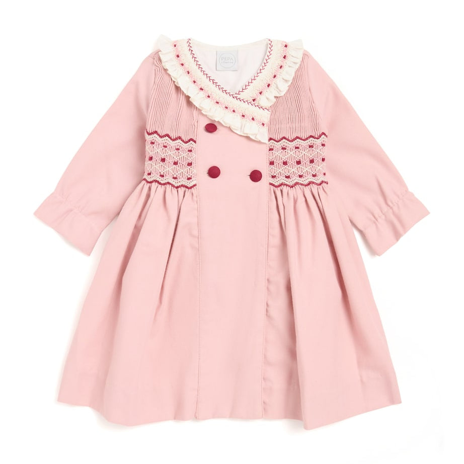 PEPA LONDON Smocked Double-Breasted Dress (12 Months-4 Years)