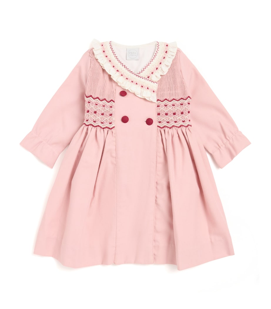 PEPA LONDON Smocked Double-Breasted Dress (12 Months-4 Years)