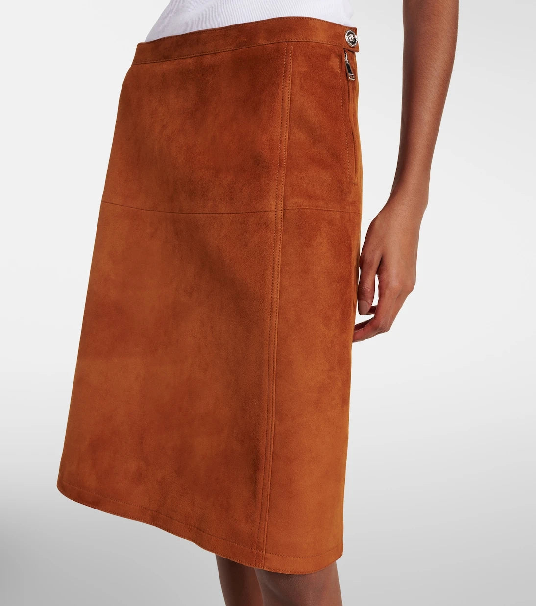 Versace - Suede midi skirt