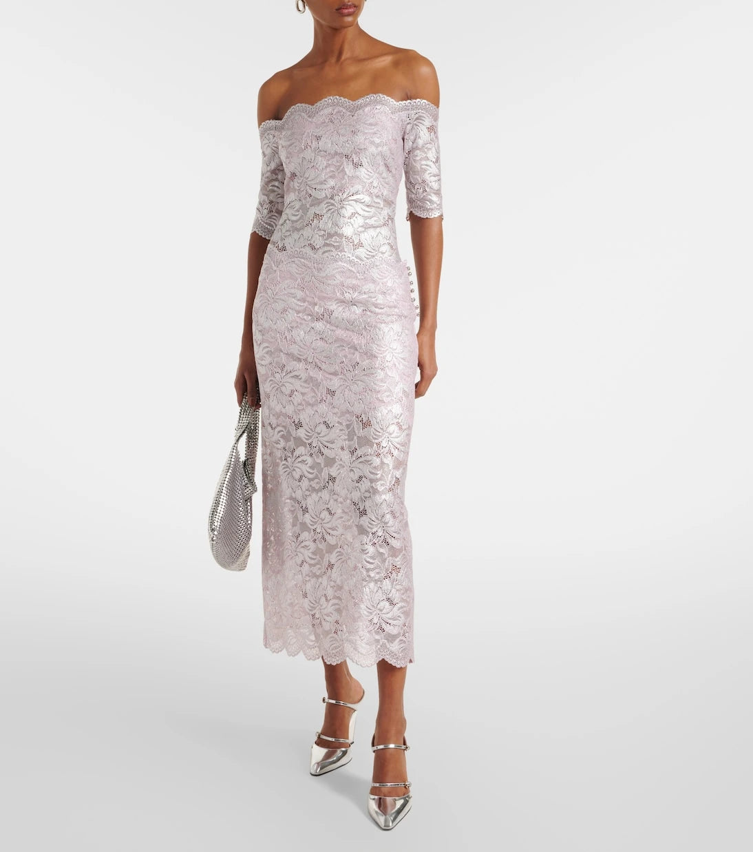 Rabanne - Floral lace midi skirt