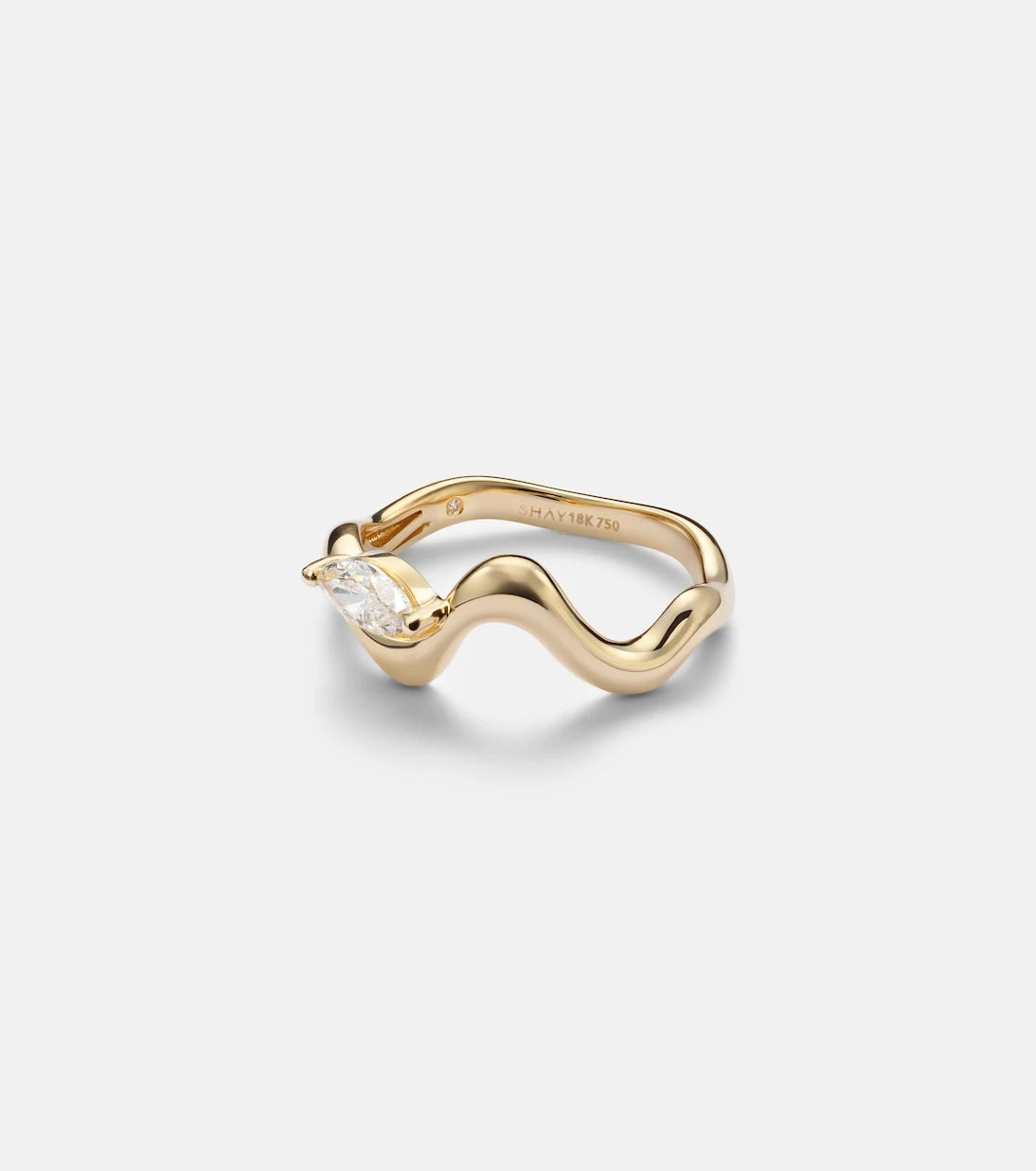 Shay Jewelry - Wave 18kt gold ring with diamond