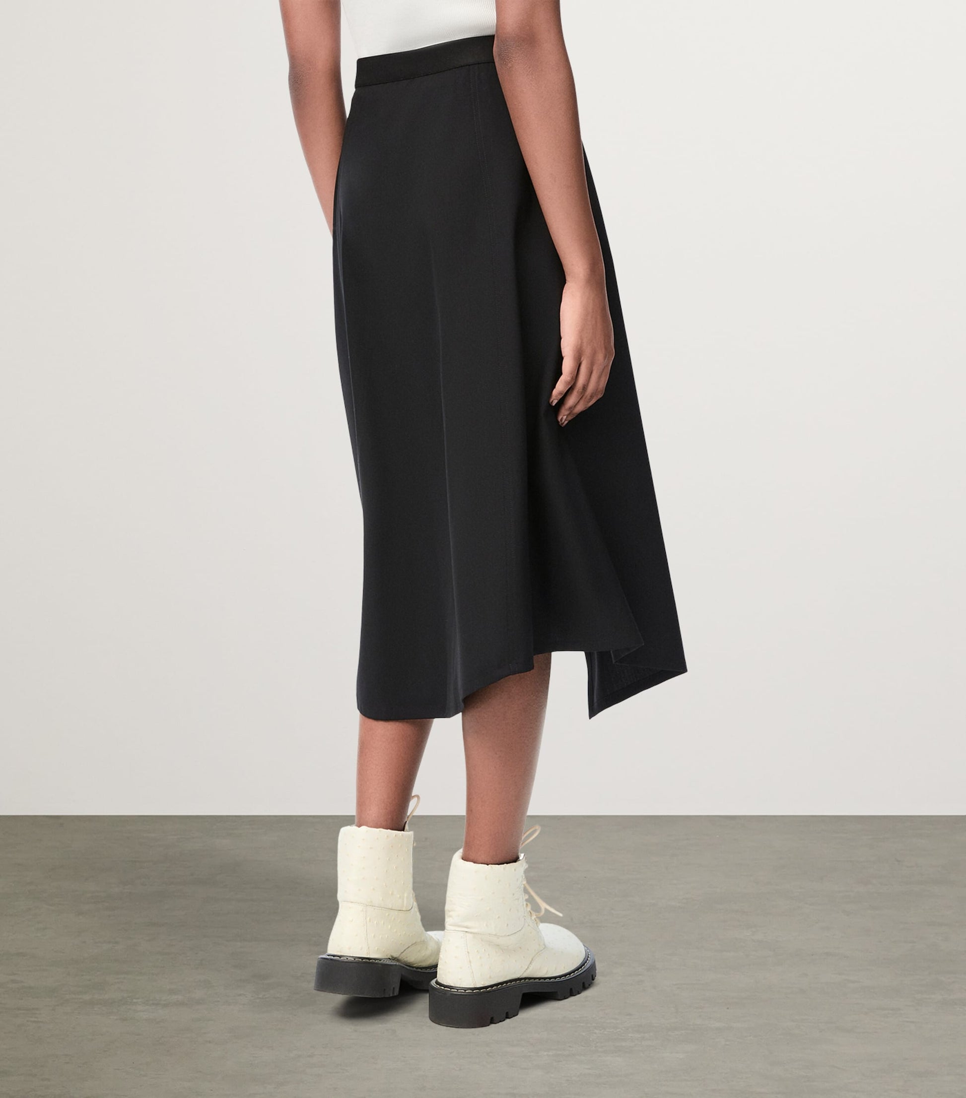 LOEWE Black Wool-Blend Asymmetric Skirt
