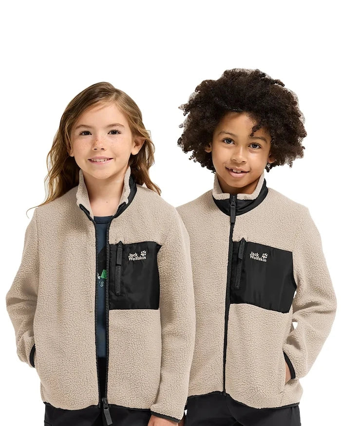 Jack Wolfskin суичър с цип детски от полар LITE CURL FZ K