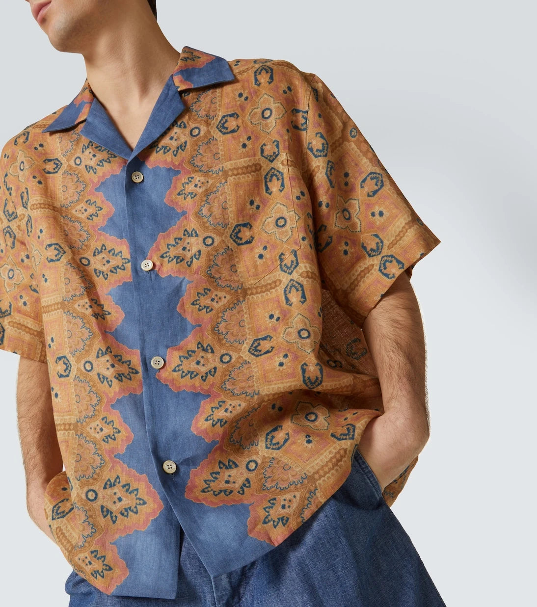 Valentino - Printed linen shirt