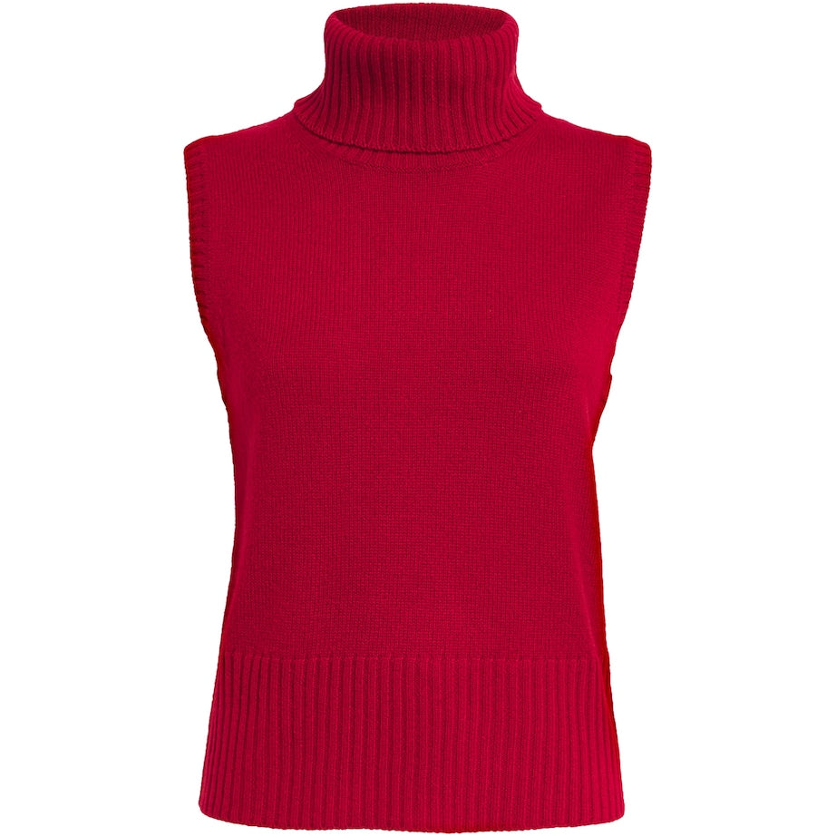 Veronica Beard Red Cashmere Mazzy Sweater Vest