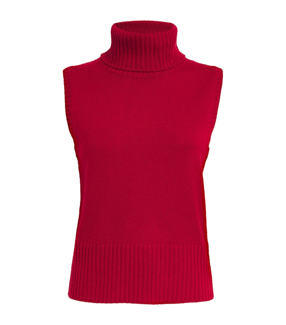 Veronica Beard Red Cashmere Mazzy Sweater Vest