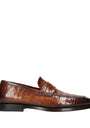 Crocodile Leather Carlos Penny Loafers