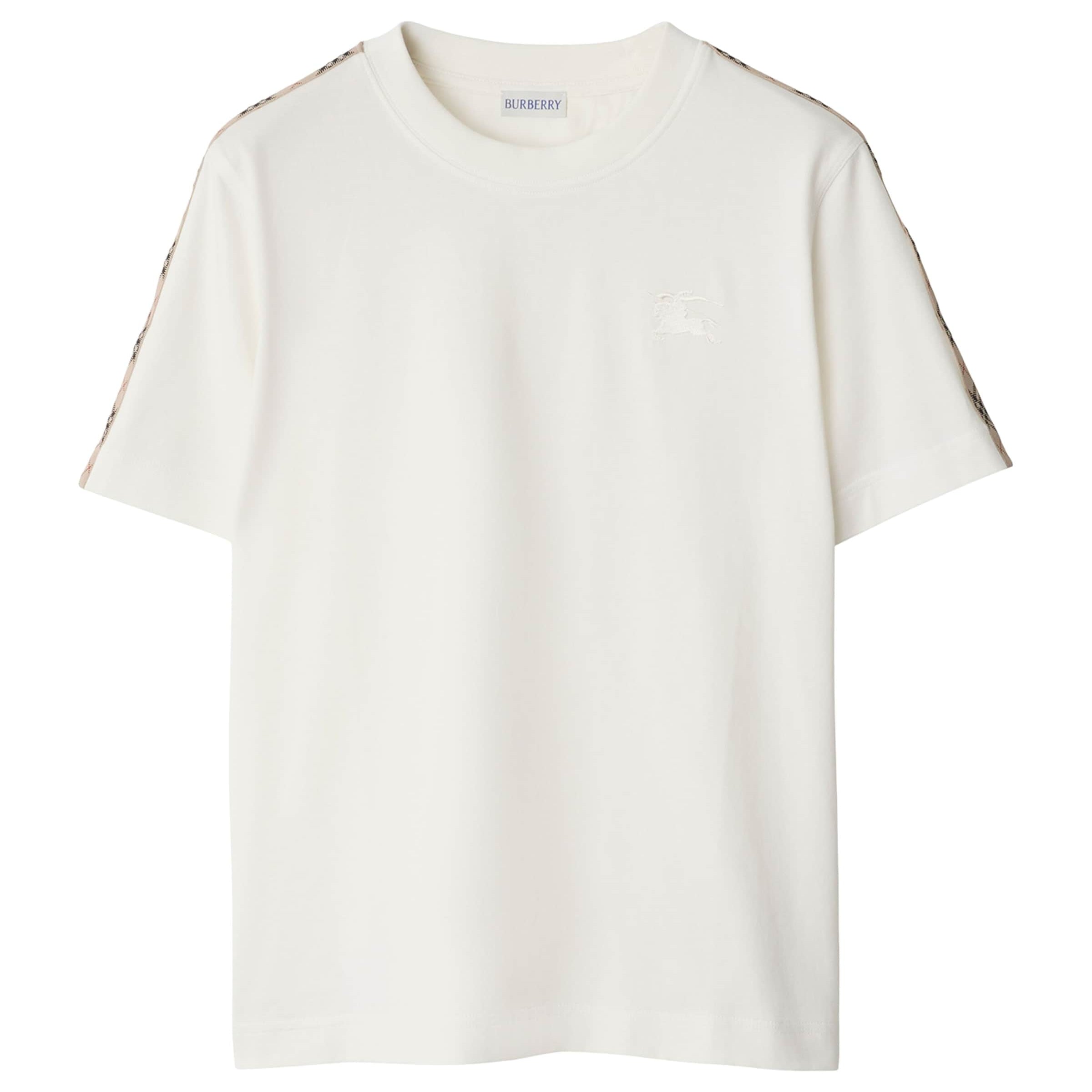 Ivory Cotton Stripe-Trim EKD T-Shirt