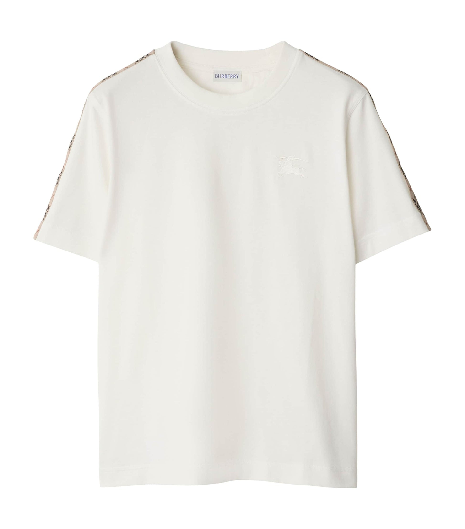 Ivory Cotton Stripe-Trim EKD T-Shirt