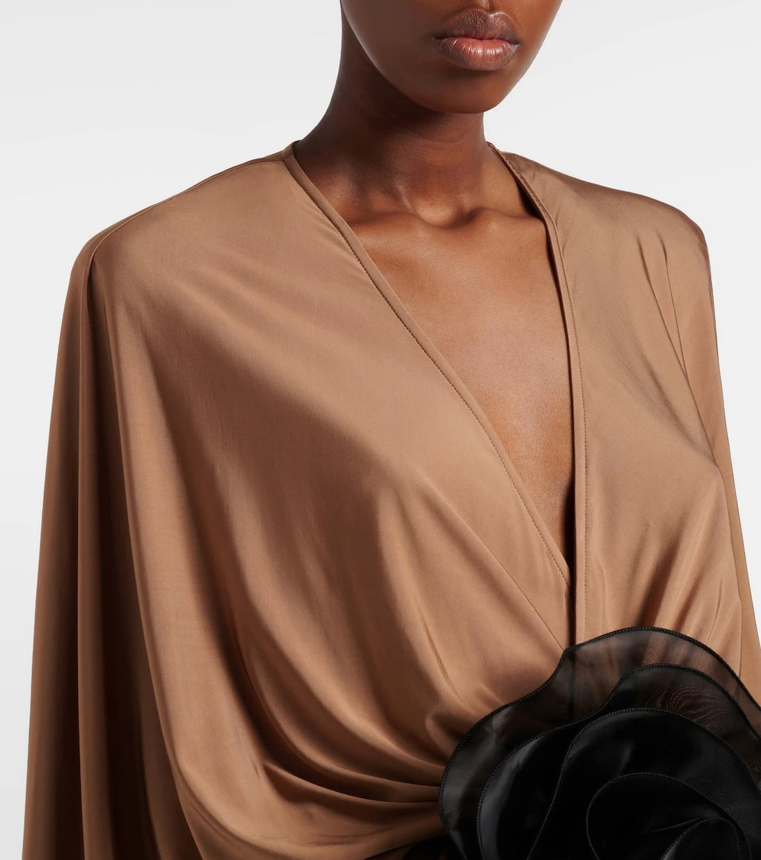 Jacques Wei - Floral-appliqué jersey maxi dress